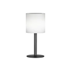LED solar-tafellamp Lesina, zandzwart/wit