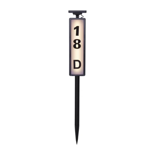 LED solar-tuinlamp Pathy met huisnummerweergave