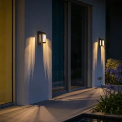 LED solarwandlamp Corner met sensor, grijs