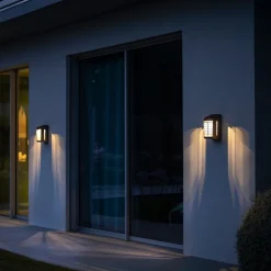 LED solarwandlamp Corner met sensor, grijs