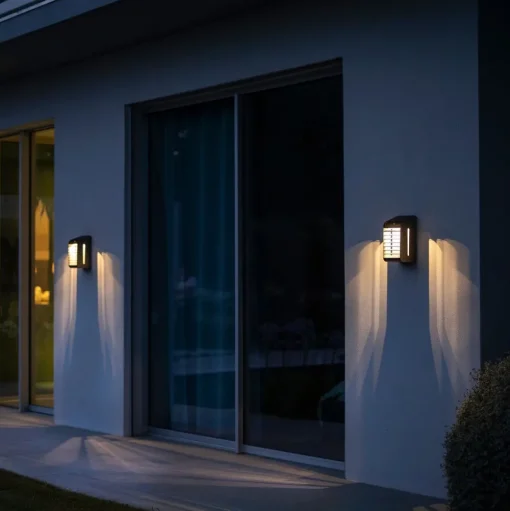 LED solarwandlamp Corner met sensor, grijs