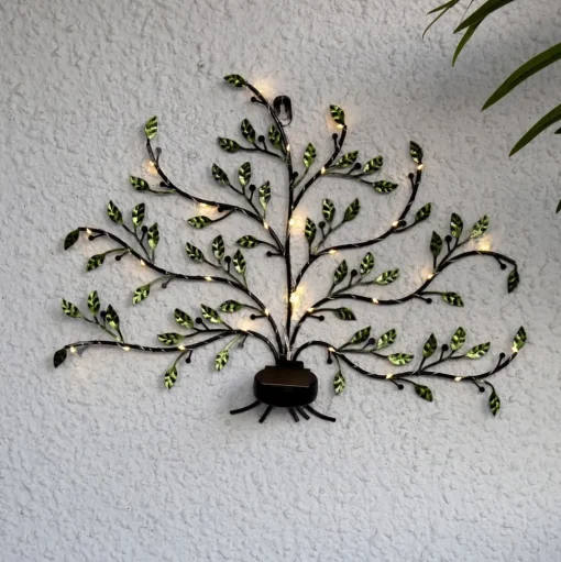 LED solar-wandlamp Tree of life