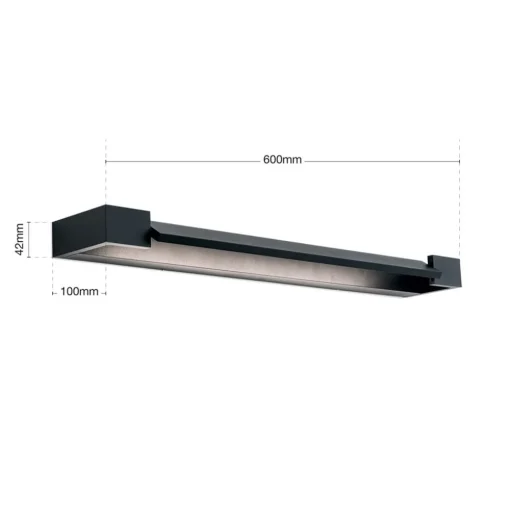 LED spiegellamp Marilyn in zwart, breedte 60cm