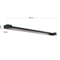 LED spiegellamp Marilyn in zwart, breedte 90cm