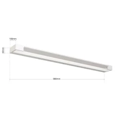 LED spiegellamp Marilyn, wit, gezwenkt 90 cm