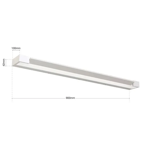 LED spiegellamp Marilyn, wit, gezwenkt 90 cm