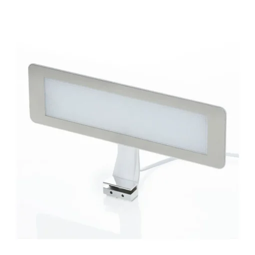 LED spiegellamp Nikita, wit/staalgrijs