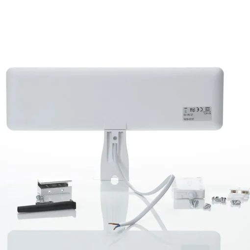 LED spiegellamp Nikita, wit/staalgrijs