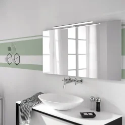 LED spiegellamp Pandora, chroom, breedte 45,8 cm