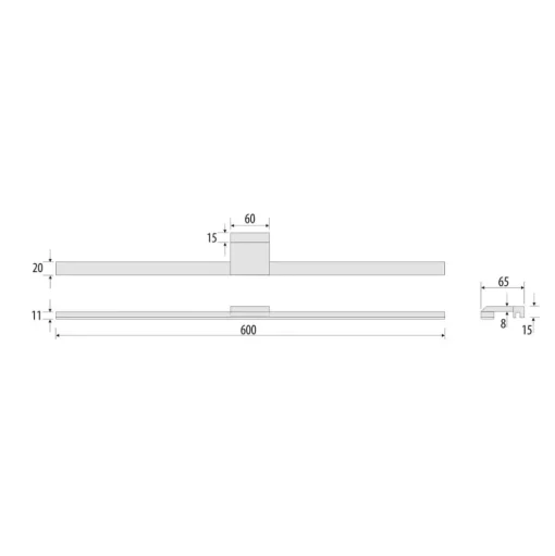 LED spiegellamp Triga IP44 zwart 60cm, 4.000K