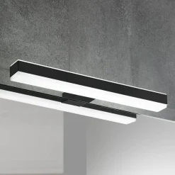 LED spiegellamp Veronica, breedte 30 cm, zwart