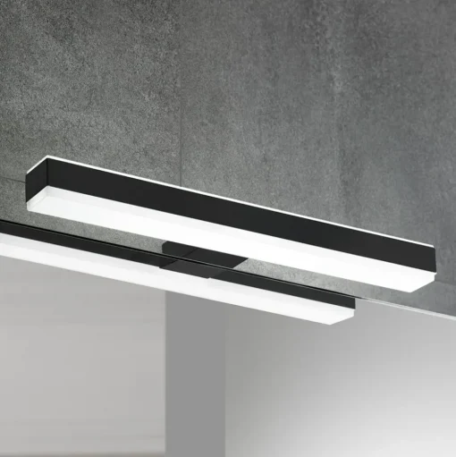 LED spiegellamp Veronica, breedte 30 cm, zwart