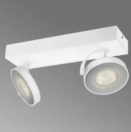 LED spot Clockwork in wit met twee lichtbronnen