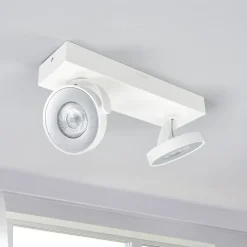 LED spot Clockwork in wit met twee lichtbronnen