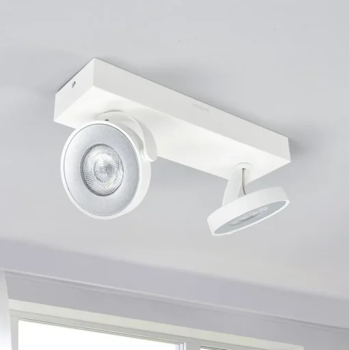 LED spot Clockwork in wit met twee lichtbronnen
