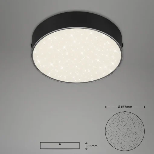 LED Star plafondlamp, Ø 15,7 cm, zwart