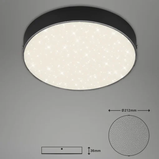 LED Star plafondlamp, Ø 21,2 cm, zwart