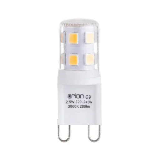 LED stiftlamp, helder, G9, 2,5 W, 3.000 K, 280 lm