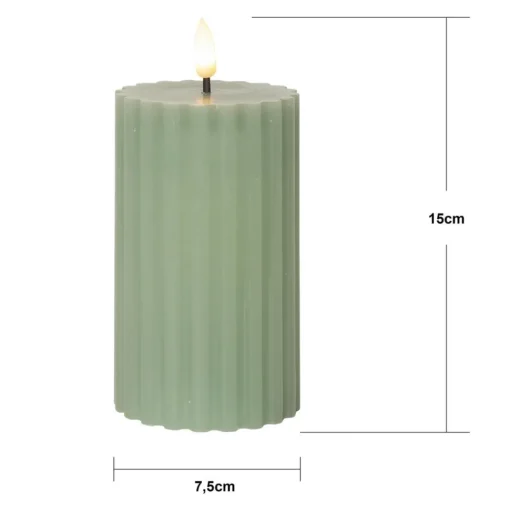 LED strip Flame Stripe groen 15 cm echte was op batterijen