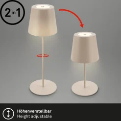 LED tafellamp 7508011, beige, 2.700 K IP44 touchdimmer