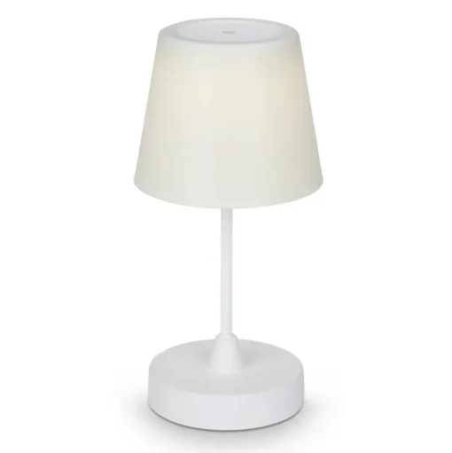 LED tafellamp Campi, oplaadbare batterij, dimbaar, wit