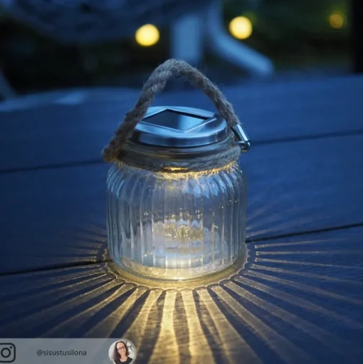 Led tafellamp Jar van glas