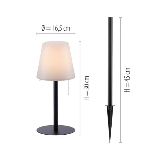 LED tafellamp Keno, aardspies, trekschakelaar accu