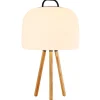 LED tafellamp Kettle Tripod hout, kap 36cm