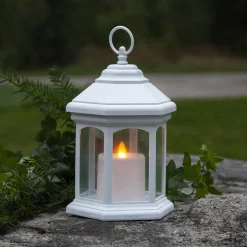LED tafellamp Linta in lantaarnvorm, wit
