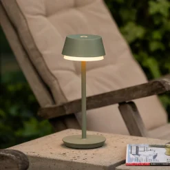 LED tafellamp Lyon, groen/grijs, IP54, dimmer, CCT, RGB