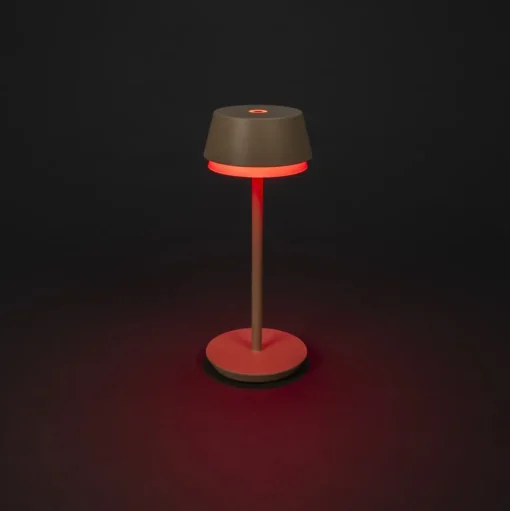 LED tafellamp Lyon, zandkleurig, IP54, dimmer, CCT, RGB