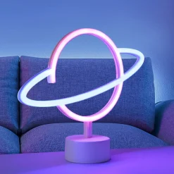 LED tafellamp Neon Saturn, op batterijen