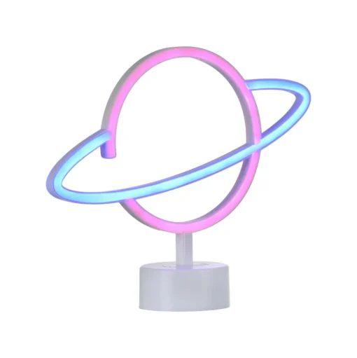 LED tafellamp Neon Saturn, op batterijen