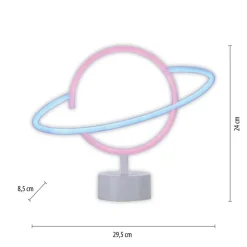 LED tafellamp Neon Saturn, op batterijen