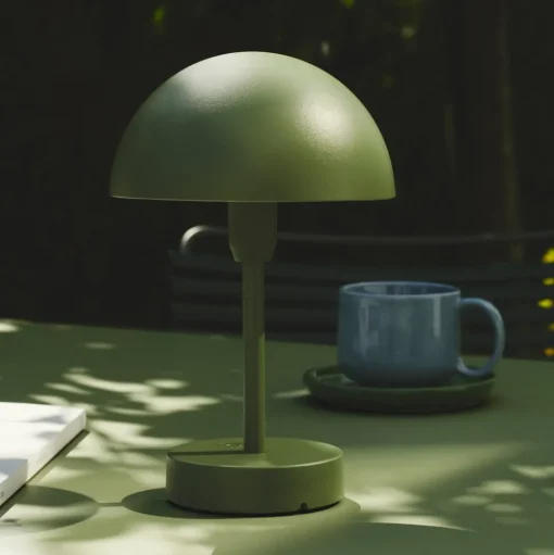 LED tafellamp op accu Ellen To-Go, olijfgroen, aluminium