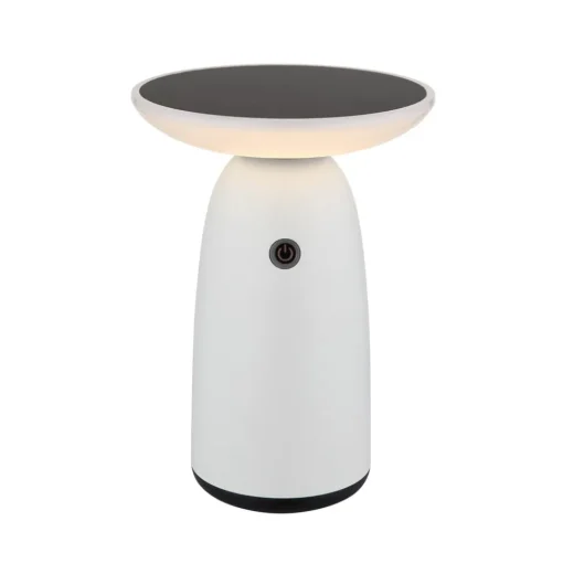 LED tafellamp op zonne-energie 36625, wit, metaal, 23 cm, dimbaar