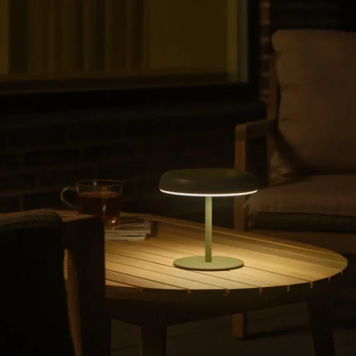 LED tafellamp op zonne-energie Elmer, groen, metaal, IP44