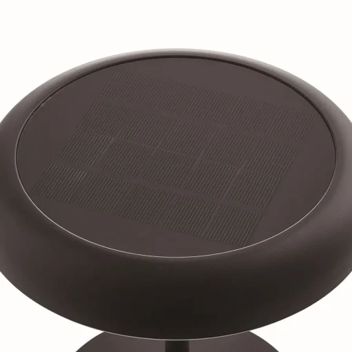 LED tafellamp op zonne-energie Elmer, zwart, metaal, IP44