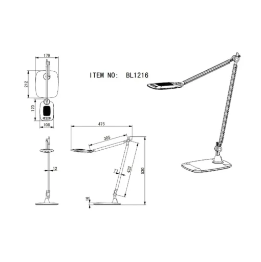 LED tafellamp Pattaya scharnier dim CCT
