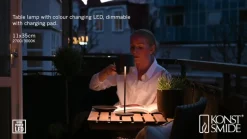 LED tafellamp Positano voor buiten, zwart