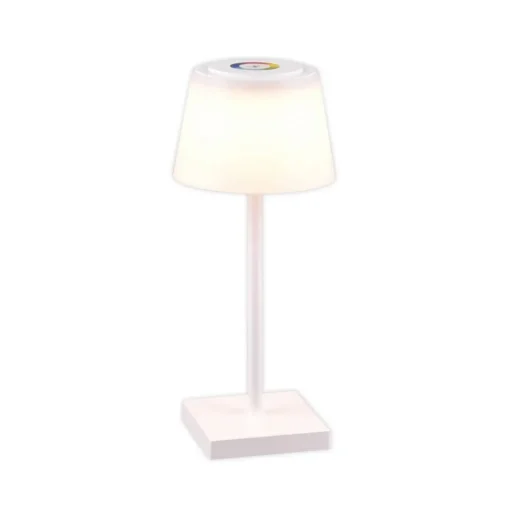 LED tafellamp Sanchez, RGBW en dimmer, wit