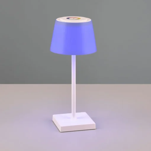 LED tafellamp Sanchez, RGBW en dimmer, wit