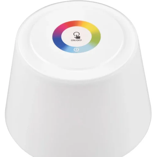 LED tafellamp Sanchez, RGBW en dimmer, wit