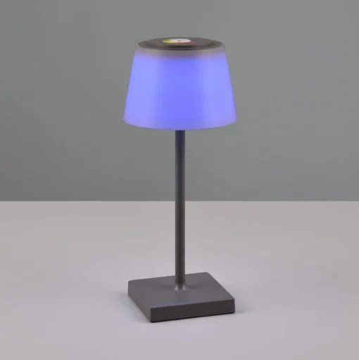 LED tafellamp Sanchez, RGBW en dimmer, antraciet