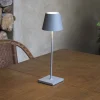 LED tafellamp Toc met USB-lader, IP54, grijs
