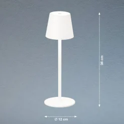 LED tafellamp Tropea met accu, zandwit