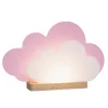 LED tafellamp Wölkchen, roze, hout, 3000 K, dimbaar