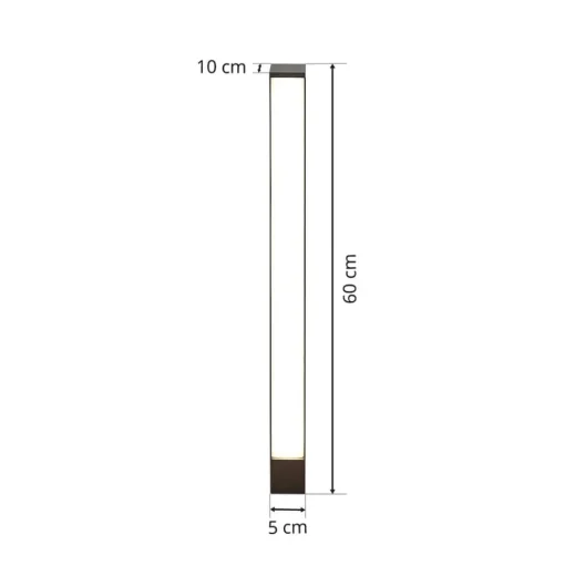 LED tuinpadverlichting Lirka, donkergrijs, metaal, 60 cm