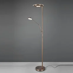 LED uplighter Barrie met leeslampje antiek messing