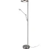 LED uplighter Barrie met leeslampje mat nikkel